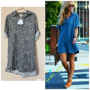 Philosophy Gray and Blue Casual Dress